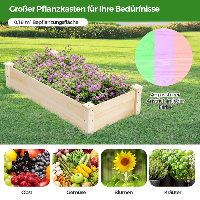 Raised Garden Bed - Raised Garden Bed Fir Wood Wooden