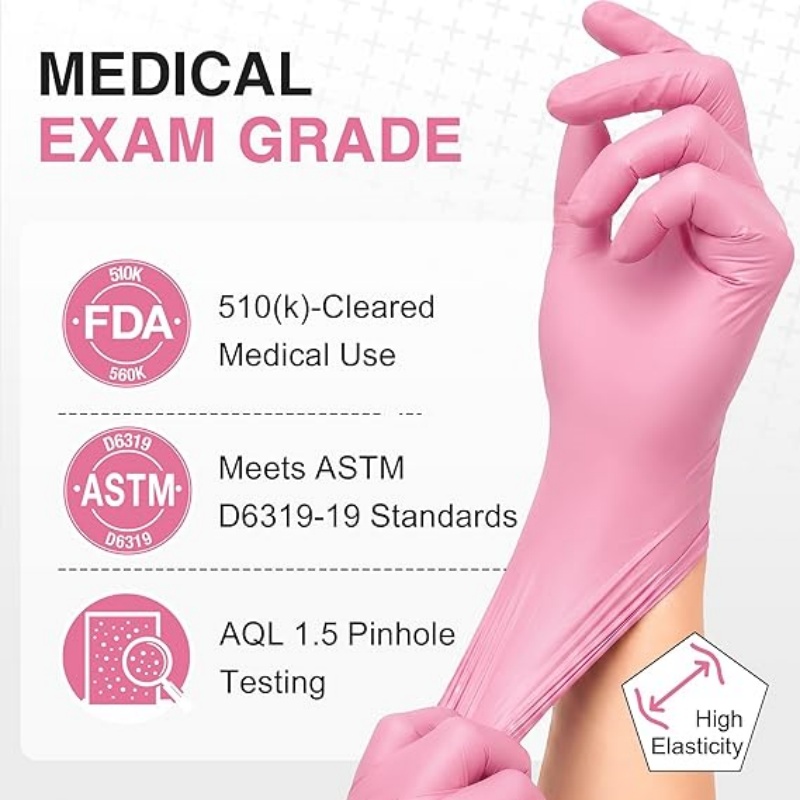 Pink Nitrile Disposable Gloves - Garden Gloves 评论和价格