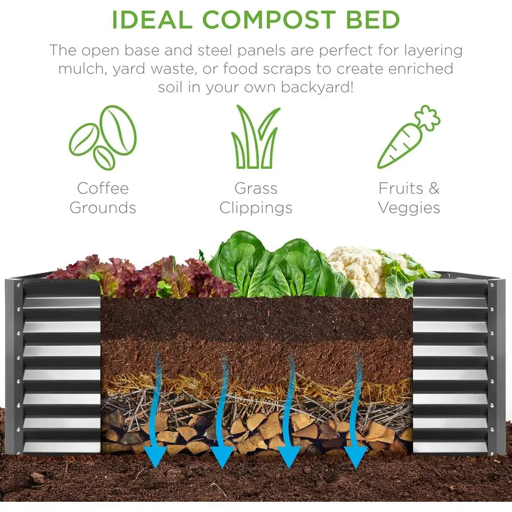 3x2ft Large Outdoor Metal Rais - Raised Garden Bed 评论和价格