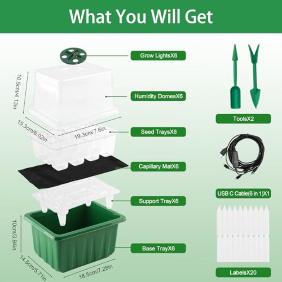 Seed Starter Tray with Light 6 - Seed Starter Tray 评论和价格