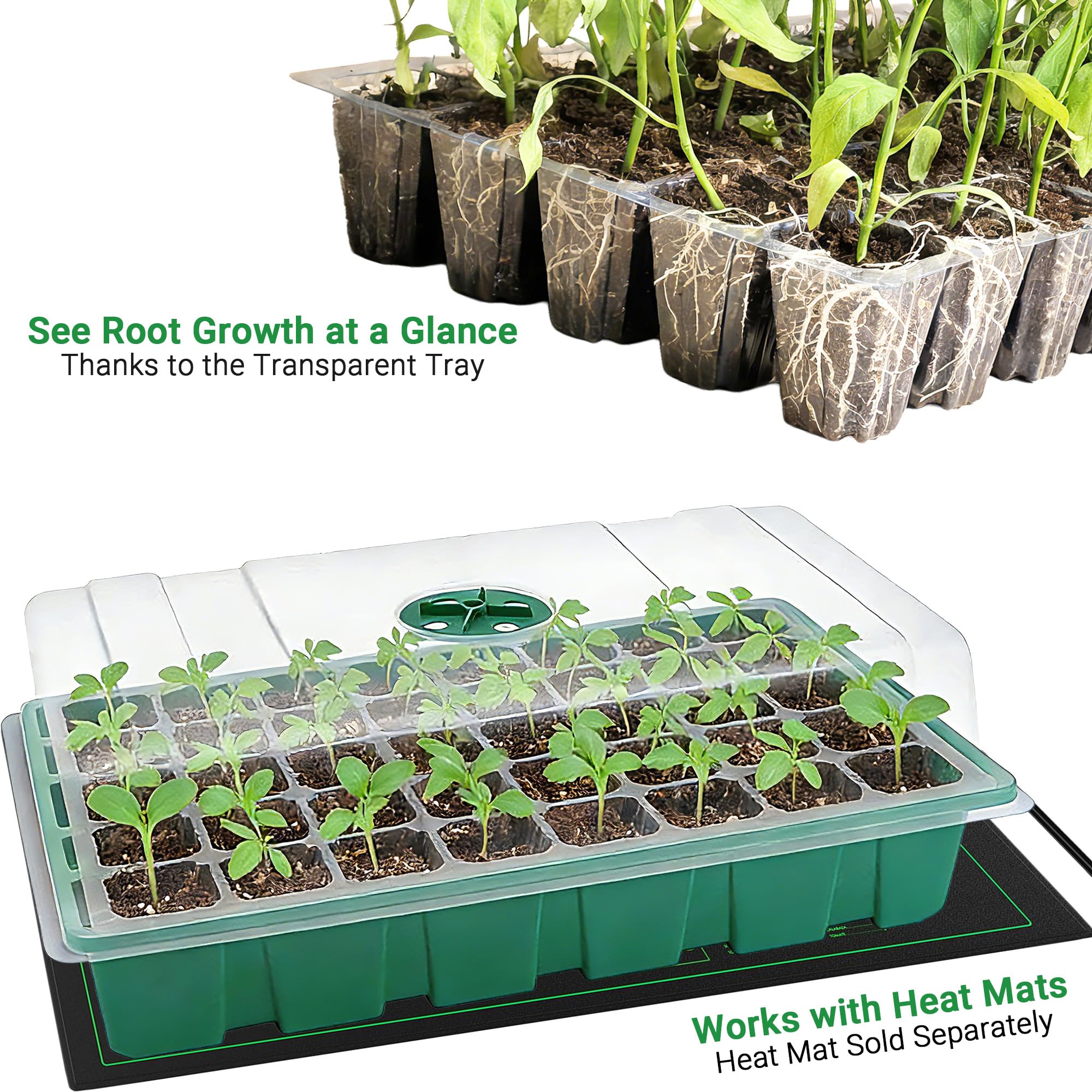 With Transparent Cover Greenho - Seed Starter Tray 评论和价格