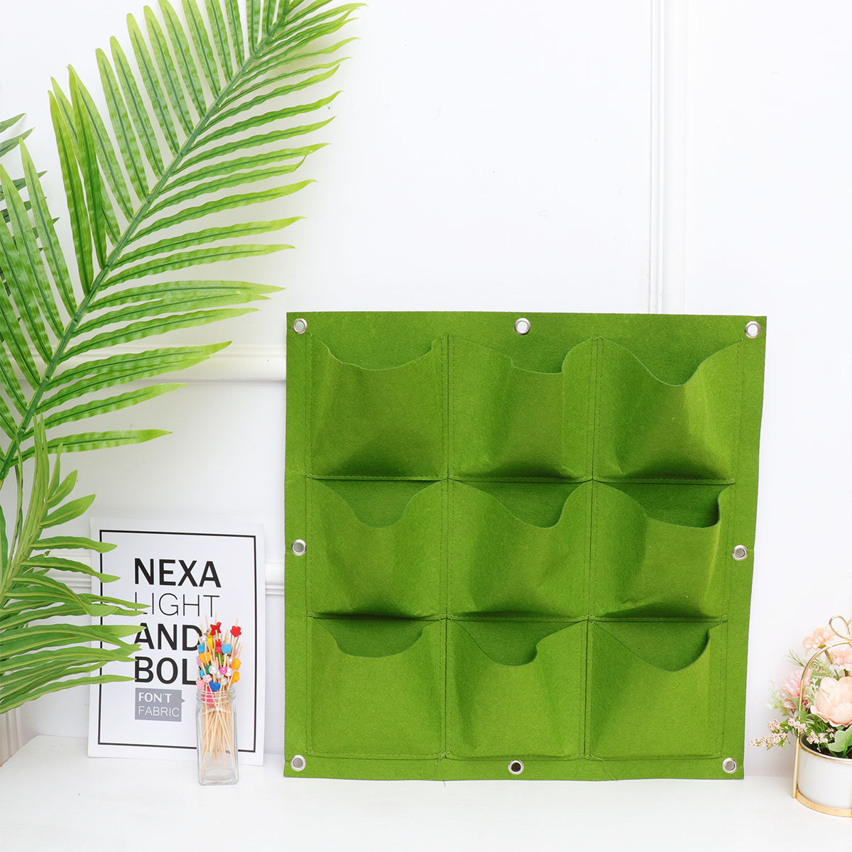 9-Pocket Wall Hanging Plant Ba - Vertical Planter 评论和价格