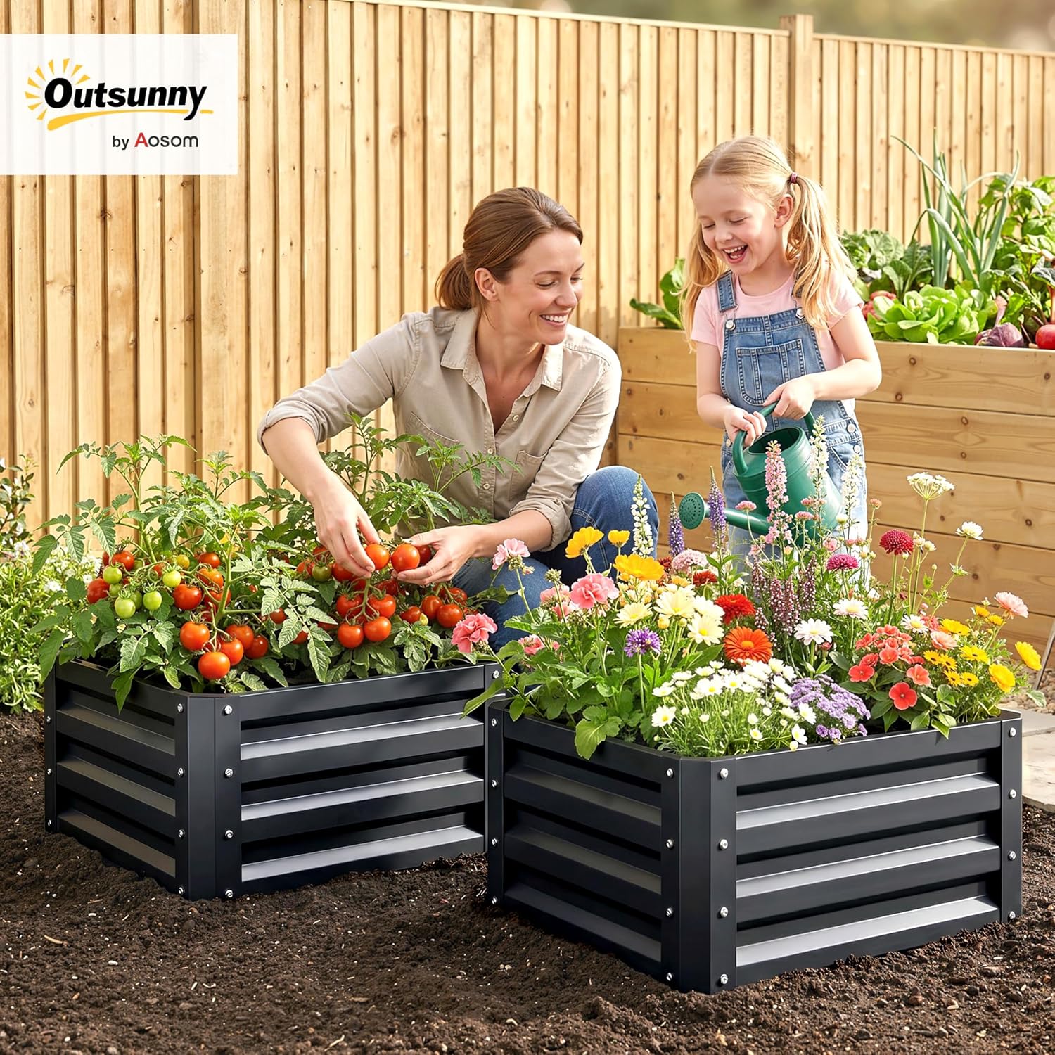 2 Piece Galvanized Raised Gard - Raised Garden Bed 评论和价格