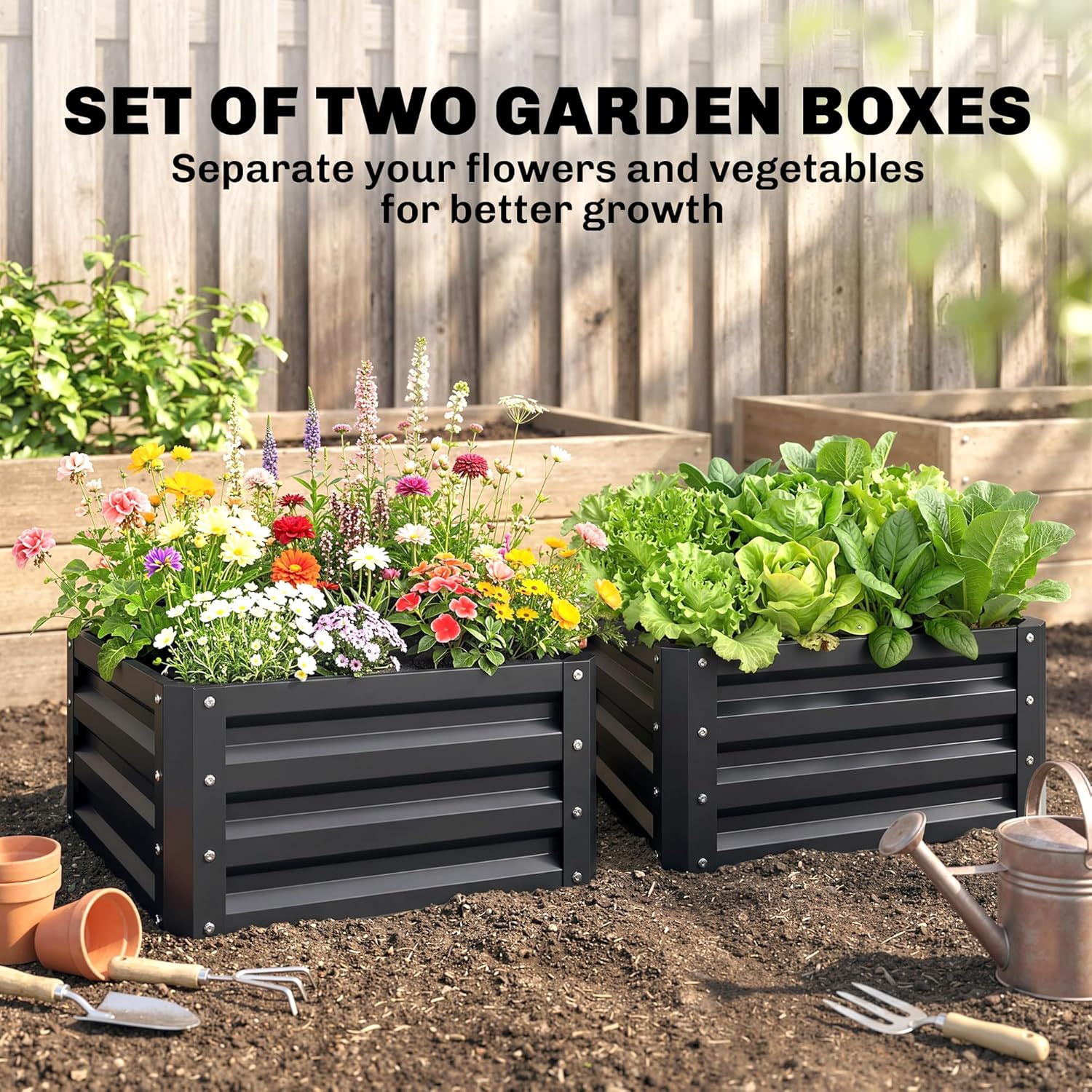 2 Piece Galvanized Raised Gard - Raised Garden Bed 评论和价格