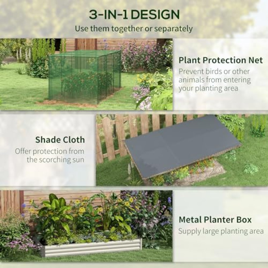 7.3 x 3.4 x 1 ft Galvanized Ra - Raised Garden Bed 评论和价格