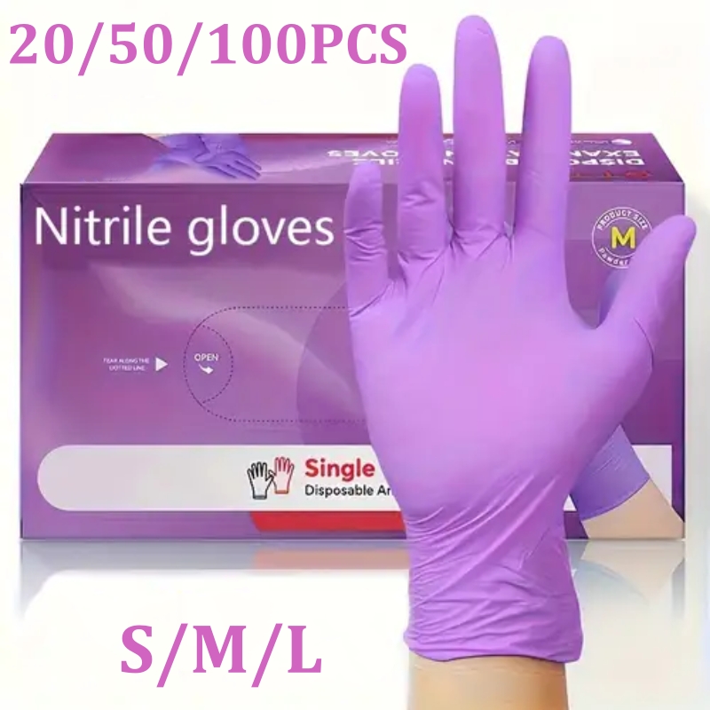 50/100PCS Violet Nitrile Glove - Garden Gloves 评论和价格